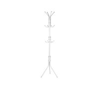 ISCBAFYX Multi Hook Metal Coat Rack - Stylish White Entryway Hanger for Coats Hats Bags - Versatile Floor Stand for Bedroom Hallway Office Storage Solutions