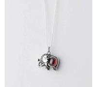 ISCBAFYX Necklace Female Korean Style Simple Thai Elephant Pendant Temperament Garnet Necklaceas Shown