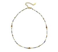 ISCBAFYX Necklace Pendant Chain Men Women Jewellery Thin Necklace Women Trendy Bohemian Coloring Bead Thin Necklaces Chain