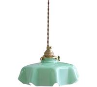 ISCBAFYX Nordic Minimalism White Milk Glass Farmhouse Pendant Lights Brass Flower Shape Green Hanging Ceiling Lamp Kitchen Island French Blue Chandelier For Bedroom Restaurant Dining