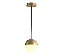 ISCBAFYX Nordic Style Iron Glass Chandelier,Creative Circular Pendant Lamp,E27 Light Source Single Head Hanging Light,Bedroom Living Room Decoration Lighting Fixtures