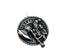 ISCBAFYX Norse Runes Pendant Viking Raven Axe Stainless Steel Jewelry Retro Nordic Amulet Personality Necklace
