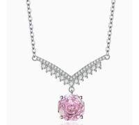 ISCBAFYX Octagonal Rose-Cut Yellow Necklace with Wing Pendant Angel Wing Jewelry for Women High-Clarity Crystal Design