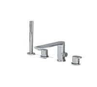 ISCBAFYX Polished Chrome DeckMounteBathtub Faucet with Rotating Spout & HandhelShower SetSleek Tub Mixer Tap for Contemporary & Luxury Bathrooms