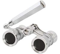 ISCBAFYX Portable Binoculars High Power Binoculars Silver 3X25 Opera Binocular Coated Lens Telescope Opera Coated Theater Glass Lady Glass Handle Women Girls monocular