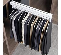 ISCBAFYX Pull Out Clothes Hanger Rail, Adjustable Wardrobe Clothing Rail Hanger Bar, Extending Closet Valet Rod Storage Holder, for Jeans Hanging, 36cm