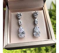 ISCBAFYX quality topaz citrine sapphire gemstone tear drop earrings women's solid fine jewelry earring