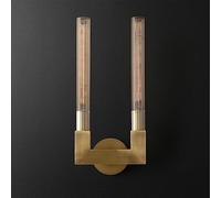 ISCBAFYX Renter Friendly 2-Light Mid Century Linear Wall Light Bar For Bedroom Gold Long Tube Glass Bathroom Vanity Wall Lamp Over Mirror Farmhouse Black Industrial Wall Sconce For Bedside Living Room