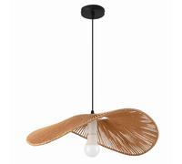 ISCBAFYX Retro Chandelier E27 Pendant Light Dining Room Vintage Rustic Hanging Lamp for Living Cooking Island 120cm Height Adjustable Hemp Rope Shade (40cm)