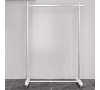 ISCBAFYX Rolling Clothes Rack Adjustable Metal Garment Stand Sturdy Wardrobe nizer on Wheels White 63x51.2in - Perfect for Dresses Coats and Outfits.