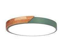 ISCBAFYX Round Wooden Ceiling Chandelier Flush Mount LED LampSimple for Bedroom Kitchen HallwayThreeColor DimmingCreative Lighting Fixture Ss and Corridors