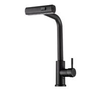 ISCBAFYX Single Handle Faucet Stainless Steel Kitchen Three-in-one Hot And Cold Rotating Waterfall Style Pull-down Tap for bathrooms, kitchens, gardens(Black)