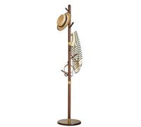 ISCBAFYX Solid Wood Freestanding Coat Rack Stand with 6 Sturdy Hooks - Easy to Assemble Hall Tree for Home Entryway Hat Hanger Organizer and Stylish