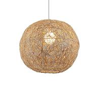 ISCBAFYX Spherical E27 Bamboo Chandelier, Rattan And Wicker Weaving Hanging Light, Ceiling Pendant Lamp, Bar And Club Decoration Lighting Fixture, Adjustable Height