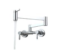 ISCBAFYX Square Three- Hot and Cold Kitchen Faucet Into The Wall Folding Mixing Valve Home Bathroom Washbasin Flexible Operation(Chrome Type A)