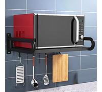 ISCBAFYX Stainless Steel Microwave Storage Rack Wall-Mounted Oven Shelf Multi-Functional Kitchen nizer for Spices & Essentials Space-Saving Solution