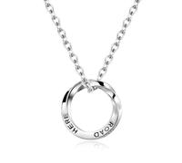 ISCBAFYX Stainless Steel Mobius Ring Pendant Necklace Endless Love Chain Unisex Couples Jewelry Trendy Geometric Design present for Him and Her