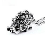 ISCBAFYX Stainless Steel Wild Boar Pendant Men's Jewelry Power Symbol Retro Style Unique present Fashion Accessory Necklace