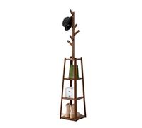 ISCBAFYX Standing Hall Tree Coat Rack Floor Standing Wooden Coat Rack Tree Freestanding Hat Hanger Organizer Standing For Hallway Entryway Coat Rack Coat Rack for Home Office Hallway (Color : Bruin,