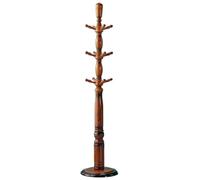 ISCBAFYX Standing Hall Tree Wood Coat Rack Standing Hall Coat Tree With 12 Hooks Stable Round Base For Hats Bags Coat Rack for Home Office Hallway (Color : Bruin, Size : 187cm)