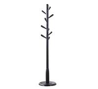 ISCBAFYX Standing Hall Tree Wooden Coat Rack With 9 Hooks, Entryway Hall Bedroom Stand Tree Coat Stand For Clothes Hat Handbag Jacket Scarf Hanger Coat Rack for Home Office Hallway (Color : Black,
