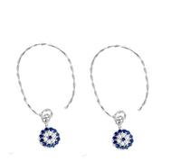 ISCBAFYX Sterling Silver Needle Devil's Eye Sterling Silver Earring Temperament Female Personality South Korea Circular Ear Trap Female Eardrop R