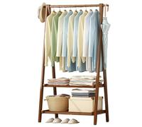 ISCBAFYX Sturdy Wooden Coat Rack with Shoe Storage Entryway Living Room Bedroom Organizer Available in 66cm/86cm/116cm Holds Up to 80kg Stylish & Functional