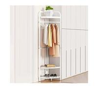 ISCBAFYX Stylish Metal Clothing Rack with 3 Shelves & 4 Hooks Corner Coat Stand with 2 Pants Hangers for Entryway Bedroom Living Room Black 37 x 37 x 174 cm
