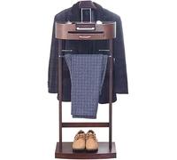 ISCBAFYX Stylish Multifunctional Solid Wood Suit Rack with Drawer - Crease- Coat Stand for Hallway & Dressing Room 43.1x34.2x106.6cm Elegant Hanger Solution