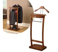 ISCBAFYX Stylish Walnut Coat Rack with Storage Drawer - Movable American Suit Hanger & Valet Stand for Men & Women - Elegant Wood nizer for Office & Home Use