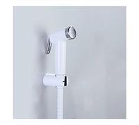 ISCBAFYX Toilet Bidet Faucet, White Plastic Handheld Sprayer Faucet Shower Kit Washer Solid Brass Angle Valve(C SET)