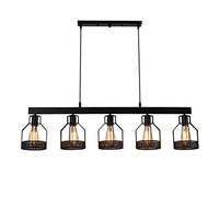 ISCBAFYX Traditional 5-lights Wrought Iron Ceiling Pendant Chandeliers Retro Industry Metal Restaurant Hanging Lamp E27 Vintage Bar Supermarket Adjustable Droplight Fixtures