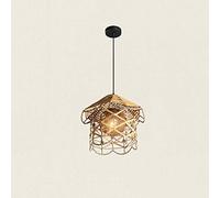 ISCBAFYX Traditional and Rattan E27 Chandelier Retro Industrial Style Lighting Single Head Idyllic Simple Twine Hanging Light for The Bar Kitchen Fixtures Color : B