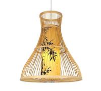 ISCBAFYX Traditional Art Chandelier Retro Chinese Ceiling Lamp E27 Creative Single Head Lantern Hand Made Weaving Country Style Pendant Light For Living Room Restaurant Aisle Balcony Patio F