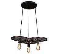 ISCBAFYX Traditional Attic Retro Restaurant Bar Hanging Light Lamp Country Forged Ion Industrial Style Ceiling Chandelier Wheel Fixtures