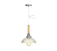 ISCBAFYX Traditional Creative Industry Style Wood Glass E27 Pendant for Hotel Restaurant Shop Bedside Small Exquisite Hanging Light Fixture Fixtures Color : Chrome