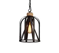 ISCBAFYX Traditional E27 Retro Industry Antique Hemp Rope Pendant Light, Wrought Iron Indoor Ceiling Chandelier for Bar Cafe Living Room Restaurant Decoration Lighting Fixtures