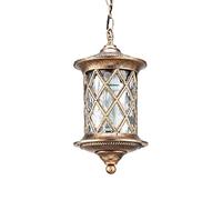 ISCBAFYX Traditional European Industry Retro Outdoor Chandelier Gazebo Decoration Pineapple Shape Entrance Patio Pendant Light Balcony Aisle Water Glass Lantern Hanging Lamp Garage Lighting Fixt