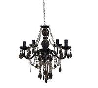 ISCBAFYX Traditional European Style Living Black Acrylic Chandelier Simple Dining Room Retro Iron Candle Lamp Fixtures Size : Five