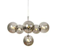 ISCBAFYX Traditional Industrial Sputnik Chandeliers Lights Modern Vintage Smoke Grey Glass Globe Ceiling Pendant Light Fixture-G4 Kitchen Island Hanging Lighting Lamps Fixtures Color : Chrome