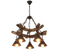 ISCBAFYX Traditional Industrial Vintage Metal Chandelier Resin Nostalgic Ceiling Pendant Lamp Decorated Living Dining Room Cafe Bar Kitchen Height Adjustable E27 Fixtures Color : 5-Lights