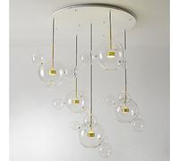 ISCBAFYX Traditional Modern Creative Decorative Elements Kitchen Island Ceiling Pendant Lights Designer Nordic Art Transparent Glass Soap Bubble Chandelier Lamp Fixtures Size : Five lights-a