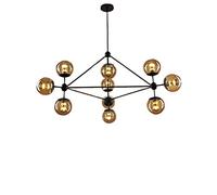 ISCBAFYX Traditional Nordic Simple Glass Chandeliers Industrial Iron Metal Magic Bean Restaurant Dining Room Barn Kitchen Island Ceiling Lamp E27 Decoration Pendant Light Fixtures Size : Ten heads