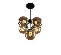 ISCBAFYX Traditional Nordic Simple Glass Chandeliers Industrial Iron Metal Magic Bean Restaurant Dining Room Barn Kitchen Island Ceiling Lamp E27 Decoration Pendant Light Fixtures Size : Ten heads