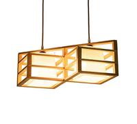 ISCBAFYX Traditional Nordic Wooden Chandeliers Creative Living Room Dining Pendant Lamp Southeast Asia Wood Simple Geometric Hanging Light Japanese Style Solid Ceiling [Energy Class A ++] Fixtures C