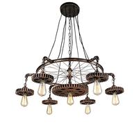 ISCBAFYX Traditional Retro Creative Gear Wheel Iron Chandelier Vintage Bar Clothing 7 Heads E27 Hanging Lights Pendant Light Antique Restaurant Living Room Cafe Hostel Hotel Ceiling Lamp Fixtures