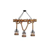 ISCBAFYX Traditional Retro Decoration LOFT Restaurant Droplight Household Illumination Vintage Iron Art Hemp Rope Birdcage Chandelier Business Show Pendant Light Fixtures