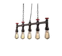 ISCBAFYX Traditional Retro Edison E27 Hanging Lamp, 5-Heads Industrial Vintage Steampunk Wrought Iron Pendant Lights, Water Pipe Kitchen Restaurant Chandelier Fixtures