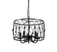 ISCBAFYX Traditional Retro Pendant Wrought Iron Candle Chandelier Lamp Height Adjustable,Stylish And Simple Home Decoration Farmhouse Light Ceiling Dining Room Lighting Fixtures Han