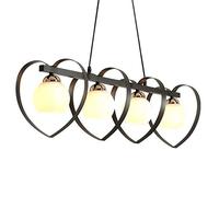 ISCBAFYX Traditional Simple Modern Creative Personality Heart-Shaped Room Pendant Retro Adjustable Industrial Vintage Hanging Lights 4 Bar Study Dining Table Ceiling Lamp Fixtures